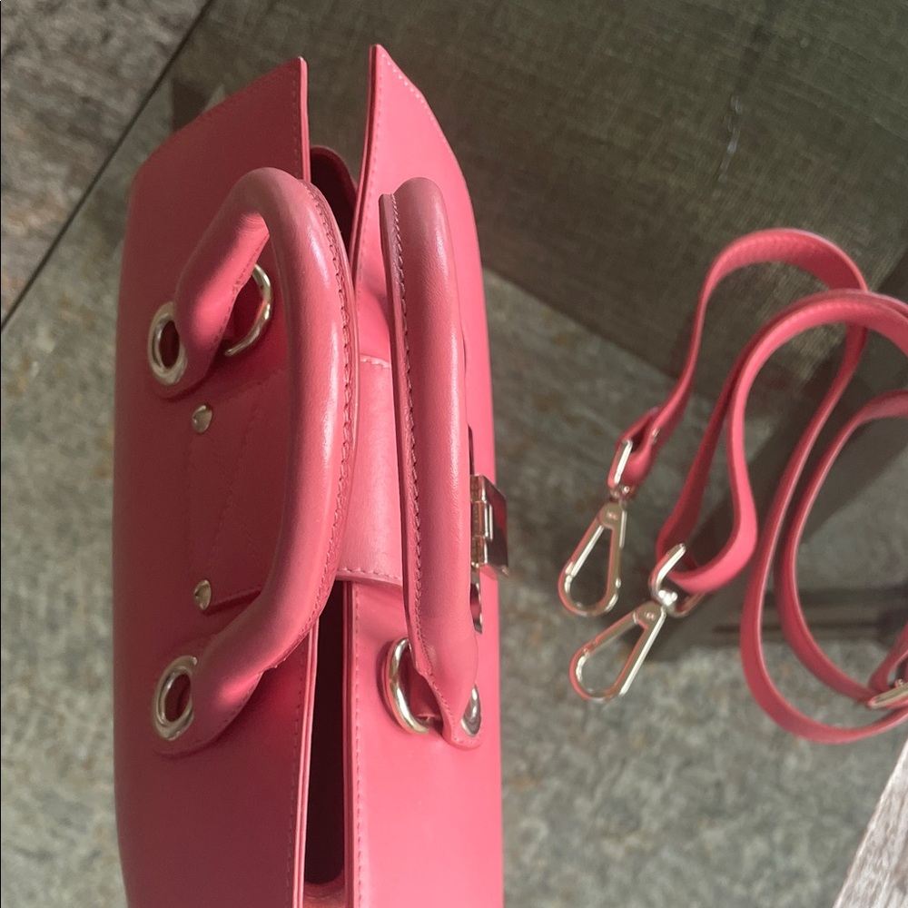 Jimmy Choo PINK/ Coral Satchel/ crossbody bag EUC - Picture 4 of 6